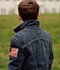 Color:Gordon Wash - Image 5 - Little Boys 2T-7 American Flag Patch Denim Trucker Jacket