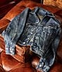 Color:Gordon Wash - Image 6 - Little Boys 2T-7 American Flag Patch Denim Trucker Jacket