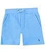 Color:Summer Blue - Image 1 - Little Boys 2T-7 Fleece Drawstring Shorts