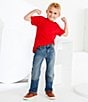 Color:Mott - Image 4 - Little Boys 2T-7 Hampton Straight Denim Jeans