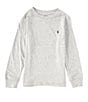 Color:Andover Heather - Image 1 - Little Boys 2T-7 Jersey Crew Neck Long Sleeve Tee
