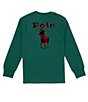 Color:College Green - Image 2 - Little Boys 2T-7 Long-Sleeve Buffalo-Checked-Big-Pony Tee