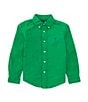 Polo Ralph Lauren Little Boys 2T-7 Long Sleeve Garment-Dyed Oxford Shirt, Color:Stem - Image 1