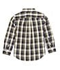 Color:Navy/Green - Image 2 - Little Boys 2T-7 Long Sleeve Plaid Brushed Oxford Shirt