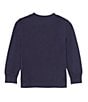 Color:Hunter Navy - Image 2 - Little Boys 2T-7 Long Sleeve Plaid Patchwork Big Pony Applique Jersey T-Shirt