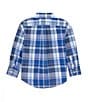 Color:Blue Multi - Image 2 - Little Boys 2T-7 Long Sleeve Plaid Poplin Shirt