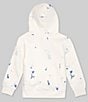 Color:Darkwash White - Image 2 - Little Boys 2T-7 Long Sleeve Polo Bear Fleece Hoodie