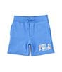 Color:Harbor Island Blue - Image 1 - Little Boys 2T-7 Madras-Logo Fleece Shorts
