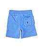 Color:Harbor Island Blue - Image 2 - Little Boys 2T-7 Madras-Logo Fleece Shorts