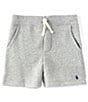 Color:Dark Sport Heather - Image 1 - Little Boys 2T-7 Mid-Rise Brushed Fleece Pull-On Shorts