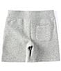Color:Dark Sport Heather - Image 2 - Little Boys 2T-7 Mid-Rise Brushed Fleece Pull-On Shorts