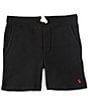 Color:Black - Image 1 - Little Boys 2T-7 Mid-Rise Brushed Fleece Pull-On Shorts