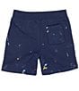 Color:Newport Navy - Image 2 - Little Boys 2T-7 Paint-Spatter Fleece Shorts