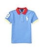 Color:Harbor Island Blue - Image 1 - Little Boys 2T-7 Short Sleeve Big Pony Mesh Polo Shirt