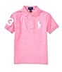 Polo Ralph Lauren Little Boys 2T-7 Short Sleeve Big Pony Mesh Polo Shirt, Color:Laguna Pink - Image 1