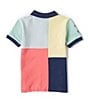 Color:Pale Red Multi - Image 2 - Little Boys 2T-7 Short Sleeve Big Pony Patchwork-Printed Mesh Polo Shirt