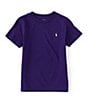 Color:Chalet Purple/Basic Gold - Image 1 - Little Boys 2T-7 Short Sleeve Collegiate Essential T-Shirt