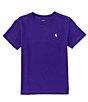 Color:Chalet Purple/White - Image 1 - Little Boys 2T-7 Short Sleeve Collegiate Essential T-Shirt