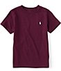Color:Classic Wine/White - Image 1 - Little Boys 2T-7 Short-Sleeve Collegiate Essential Tee