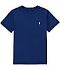 Color:Harrison Blue/White - Image 1 - Little Boys 2T-7 Short Sleeve Collegiate Essential T-Shirt