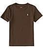Color:Chocolate/Cream - Image 1 - Little Boys 2T-7 Short Sleeve Collegiate Essential T-Shirt