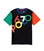 Color:Polo Black Multi - Image 1 - Little Boys 2T-7 Short-Sleeve Color-Blocked Logo Jersey T-Shirt