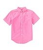 Color:Resort Rose - Image 1 - Little Boys 2T-7 Short Sleeve Cotton Oxford Shirt