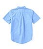 Color:Harbor Island Blue - Image 2 - Little Boys 2T-7 Short Sleeve Cotton Oxford Shirt