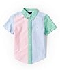 Color:GIngham - Image 1 - Little Boys 2T-7 Short-Sleeve Gingham Oxford Fun Shirt