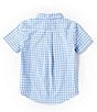 Color:Blue/White - Image 2 - Little Boys 2T-7 Short-Sleeve Wide Gingham Poplin Shirt