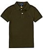 Color:Armadillo - Image 1 - Little Boys 2T-7 Short Sleeve Iconic Mesh Polo Shirt