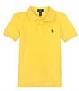 Color:Chrome Yellow - Image 1 - Little Boys 2T-7 Short Sleeve Iconic Mesh Polo Shirt