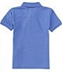 Color:Liberty Blue - Image 2 - Little Boys 2T-7 Short Sleeve Iconic Mesh Polo Shirt