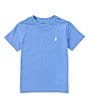 Color:Harbor Island Blue - Image 2 - Little Boys 2T-7 Short Sleeve Logo Jersey T-Shirt