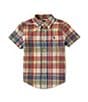 Polo Ralph Lauren Little Boys 2T-7 Short Sleeve Madras Plaid Woven Shirt, Color:Red/Green Multi - Image 1