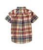 Polo Ralph Lauren Little Boys 2T-7 Short Sleeve Madras Plaid Woven Shirt, Color:Red/Green Multi - Image 2