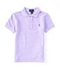 Color:Sky Lavender - Image 1 - Little Boys 2T-7 Short-Sleeve Mesh Polo Shirt