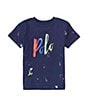 Color:Newport Navy - Image 1 - Little Boys 2T-7 Short Sleeve Paint Splatter Logo Jersey T-Shirt