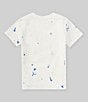 Color:Deckwash White - Image 2 - Little Boys 2T-7 Short Sleeve Paint Splatter Printed/Polo Bear Jersey Graphic T-Shirt
