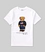 Color:White - Image 1 - Little Boys 2T-7 Short Sleeve Polo Bear Grphaic Jersey T-Shirt