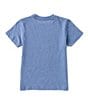 Color:Blue Heather - Image 2 - Little Boys 2T-7 Short Sleeve Polo Bear Jersey T-Shirt