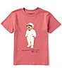 Color:Adirondack Berry - Image 1 - Little Boys 2T-7 Short Sleeve Polo Bear Jersey T-Shirt