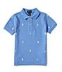 Color:Harbor Island Blue - Image 1 - Little Boys 2T-7 Short-Sleeve Polo Pony Mesh Polo Shirt