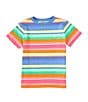 Color:Marias Stripe - Image 1 - Little Boys 2T-7 Short Sleeve Stripe Cotton Jersey T-Shirt