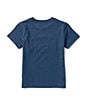 Color:Clancy Blue - Image 2 - Little Boys 2T-7 Short Sleeve Striped Logo Jersey T-Shirt