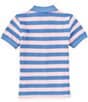 Color:Garden Pink/Harbor Island Blue - Image 2 - Little Boys 2T-7 Short Sleeve Striped Mesh Polo Shirt