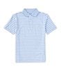 Color:Blue Hyacinth/Ceramic White - Image 1 - Little Boys 2T-7 Short Sleeve Striped Performance Jersey Polo Shirt