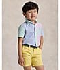 Polo Ralph Lauren Little Boys Short Sleeve Striped Seersucker Fun Shirt, Color:Multi - Image 3