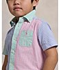 Polo Ralph Lauren Little Boys Short Sleeve Striped Seersucker Fun Shirt, Color:Multi - Image 5