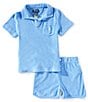 Polo Ralph Lauren Little Boys Short-Sleeve Terry Cloth Polo Shirt & Matching Shorts Set, Color:Harbor Island Blue - Image 1